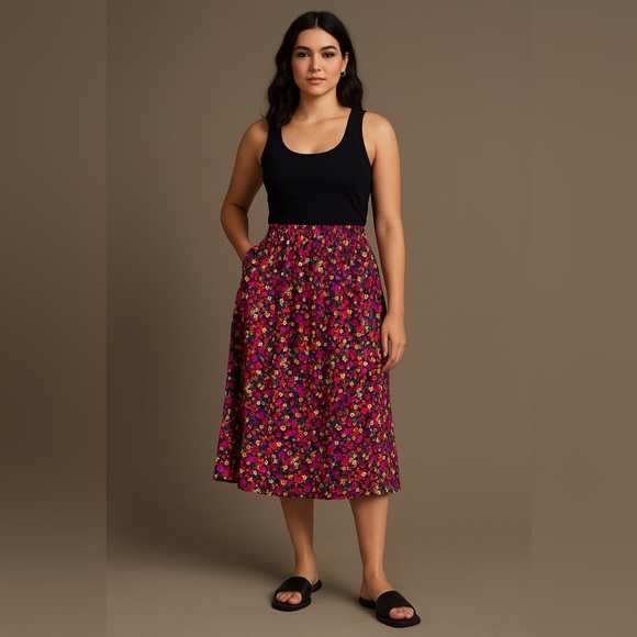 Valentino Skirt Women’s size 6 Vintage Floral Elastic Waist Made in Italy - Picture 1 of 8